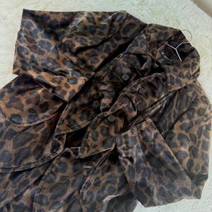 INC International Concepts Womens XL Faux Fur Leopard Print Double Breasted Coat